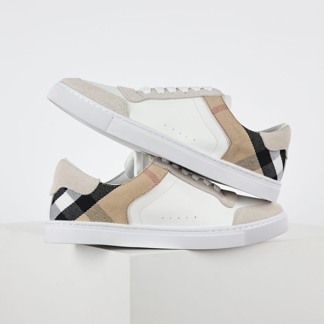Burberry Checked Lace-Up Sneakers