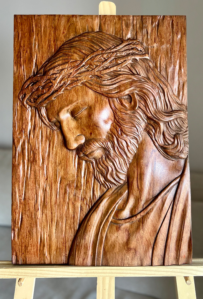 Hand-Carved Jesus Wooden Wall Art